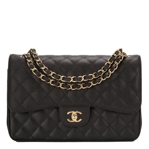 chanel black jumbo caviar gold hardware|CHANEL Caviar Quilted Jumbo Double Flap Black.